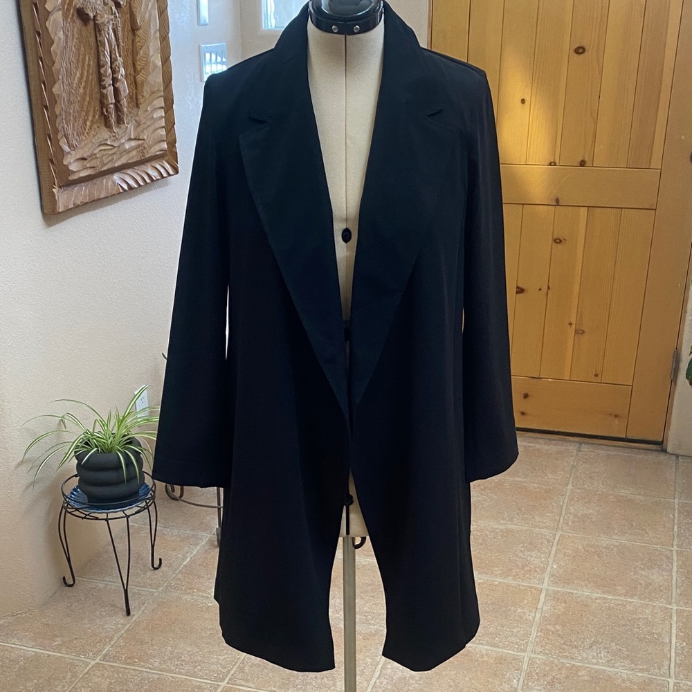 J. Jill Classic Black Swing Coat